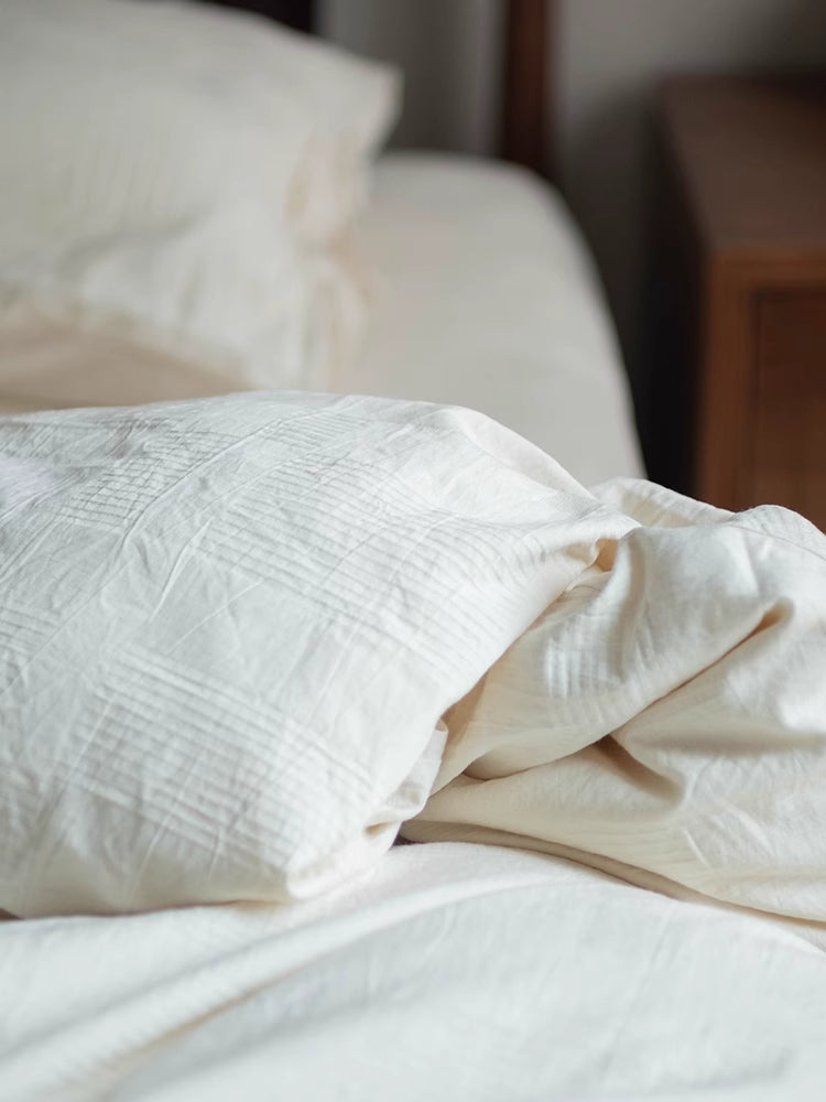 100% natural cotton 4-piece bedding-Large checkered pattern